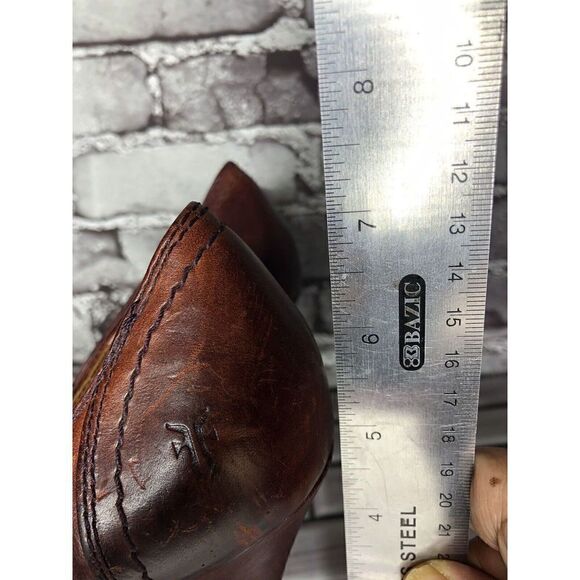 Frye Company Gail Pump Burgundy Rust Distressed Stiletto Heels Women Sz 9M US/40 - Picture 11 of 16